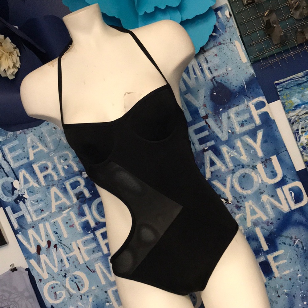 Super sexy mesh one piece s swimsuit VS
